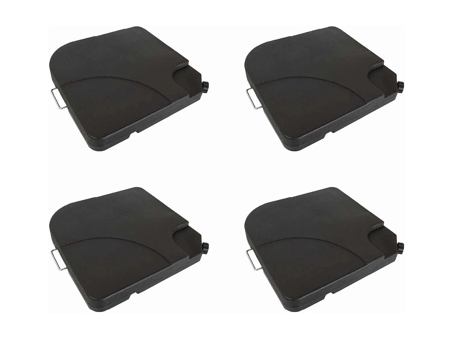 Conjunto 4 Bases de Parasol Chillvert 50x50x6 cm Fabricado en Resina de Alta Calidad y Resistencia Color Negro