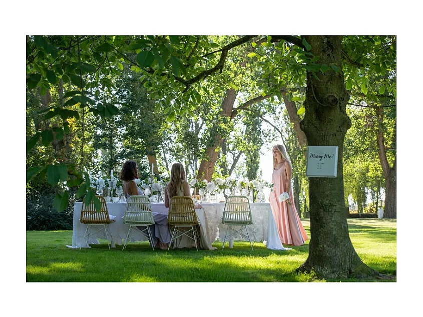 Nappe Déco en Coton "Dentelle" 130x180cm Blanc