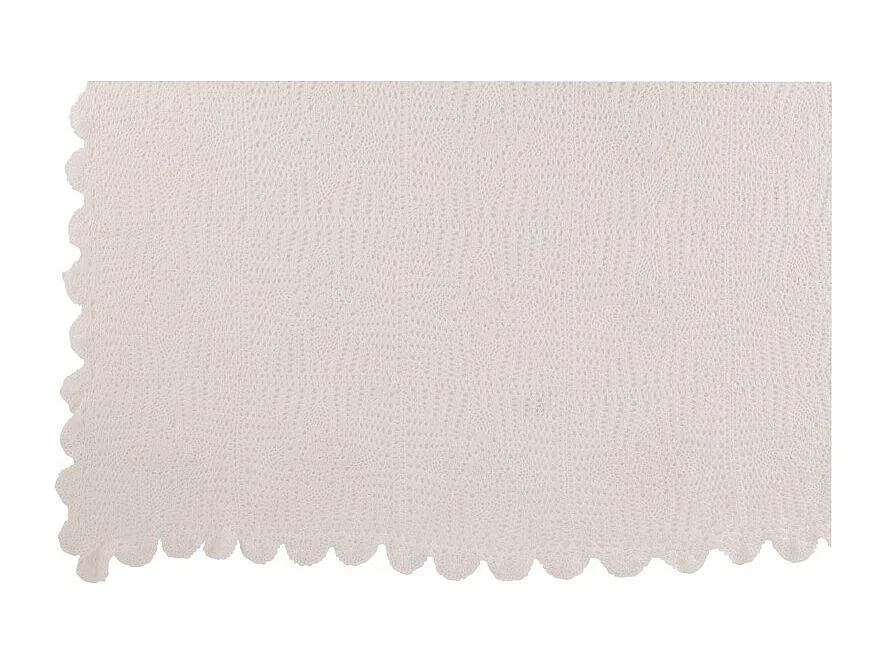 Nappe Déco en Coton "Dentelle" 130x180cm Blanc