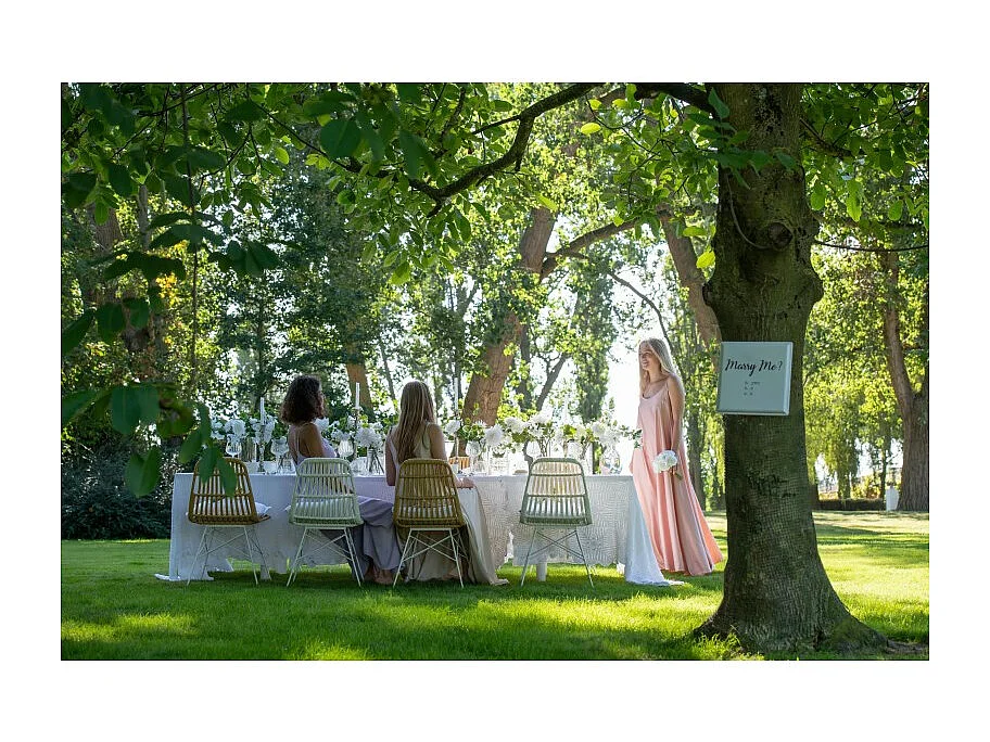 Nappe Déco en Coton "Dentelle" 130x180cm Blanc