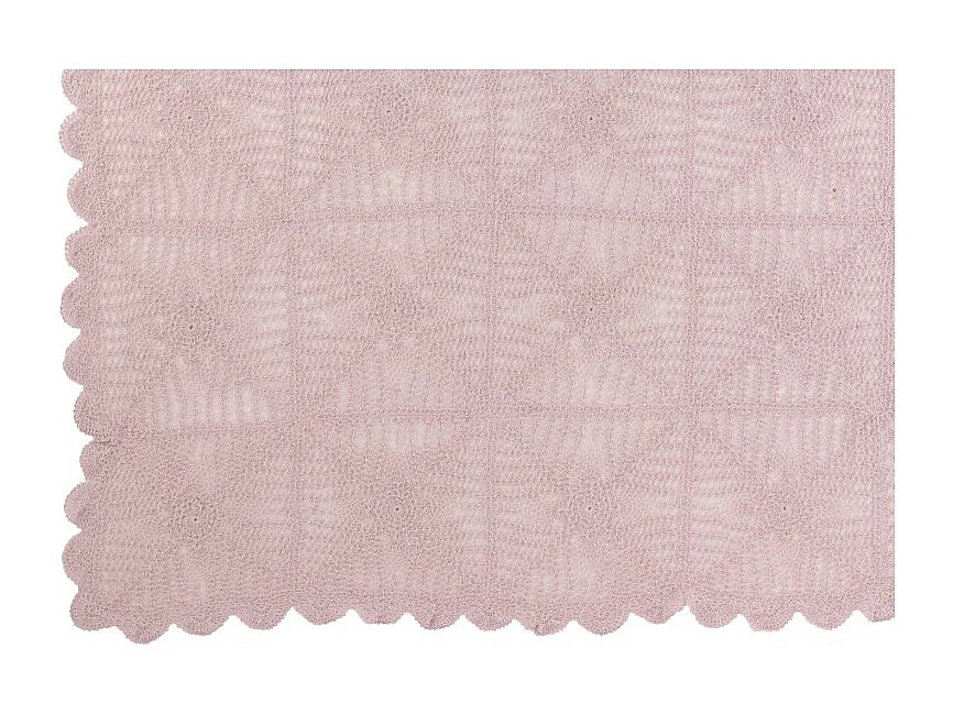 Nappe Déco en Coton "Dentelle" 130x180cm Rose Mauve