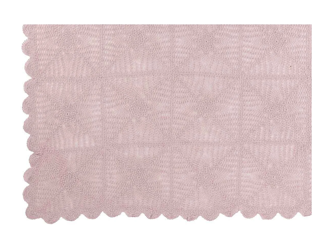 Nappe Déco en Coton "Dentelle" 130x180cm Rose Mauve