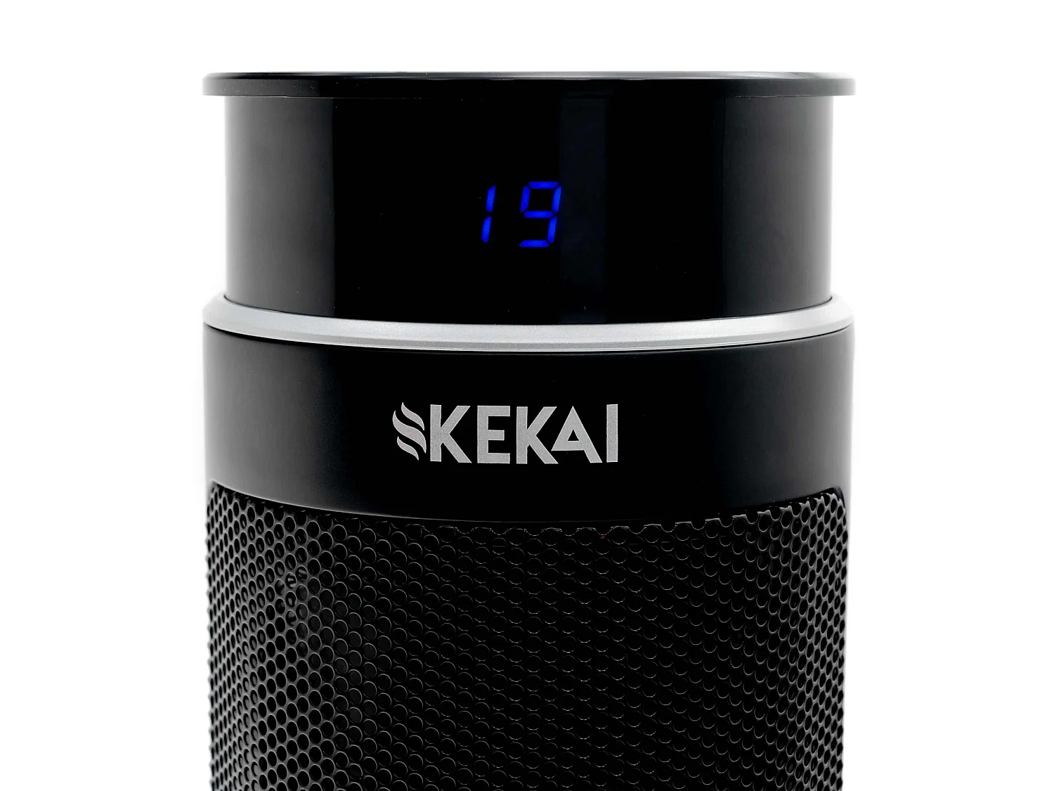 Chauffage Céramique Pivotant 2000W Kekai Tour Swing Black 12x12x53 cm Usage Intérieur avec Télécommande Incluse