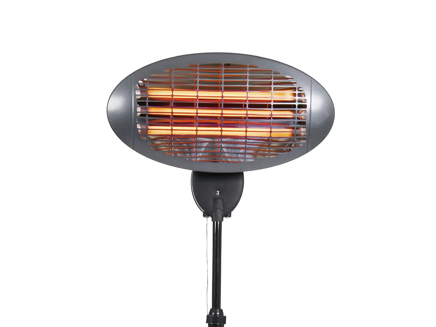 Chauffage Radiant à Quartz pour Extérieur 2000W Kekai Terrace avec Hauteur Réglable 120-210 cm avec 3 Tubes Radiants