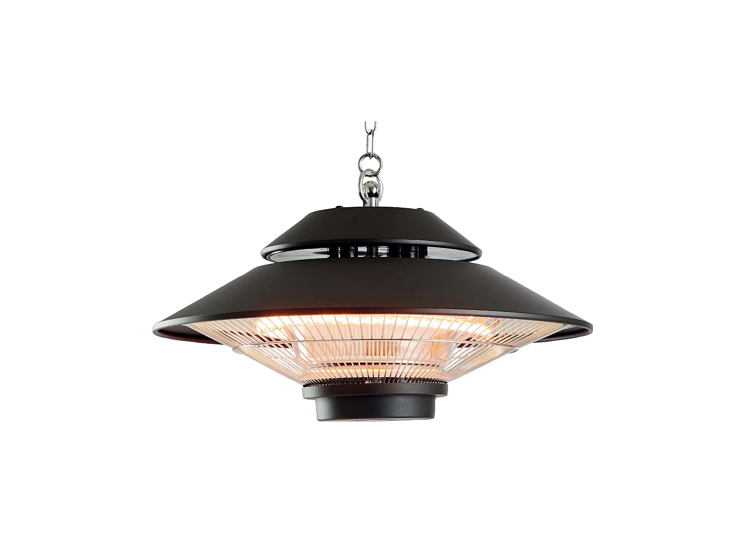 Chauffage Électrique Infrarouge Halogène 1500W Int. et Ext. Kekai Design Suspendu 42,5x42,5x24cm Télécommande incluse