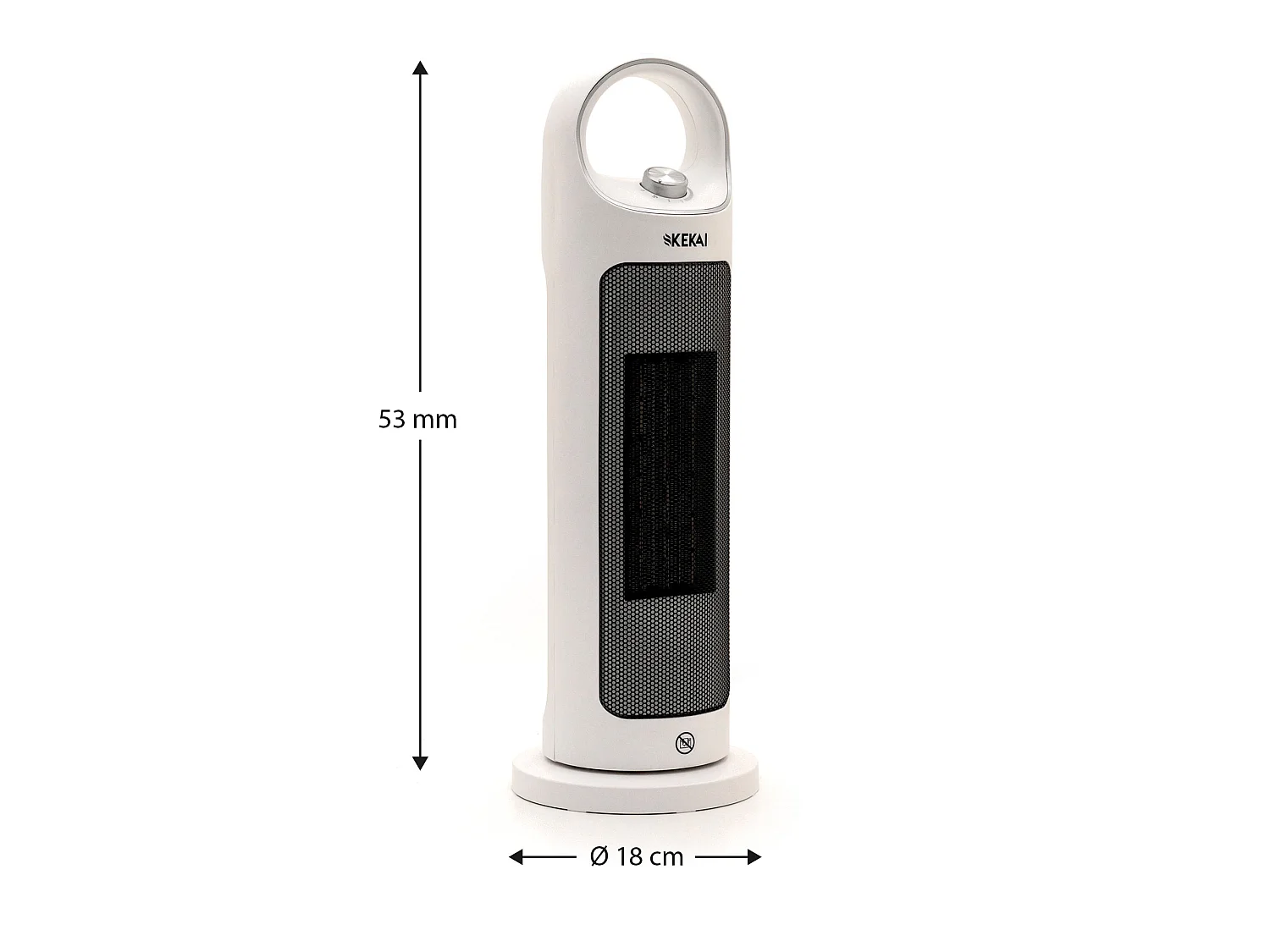 Chauffage Céramique Pivotant 2000W Kekai Torre Silent 18x18x53 cm pour Intérieur avec Poignée Supérieur