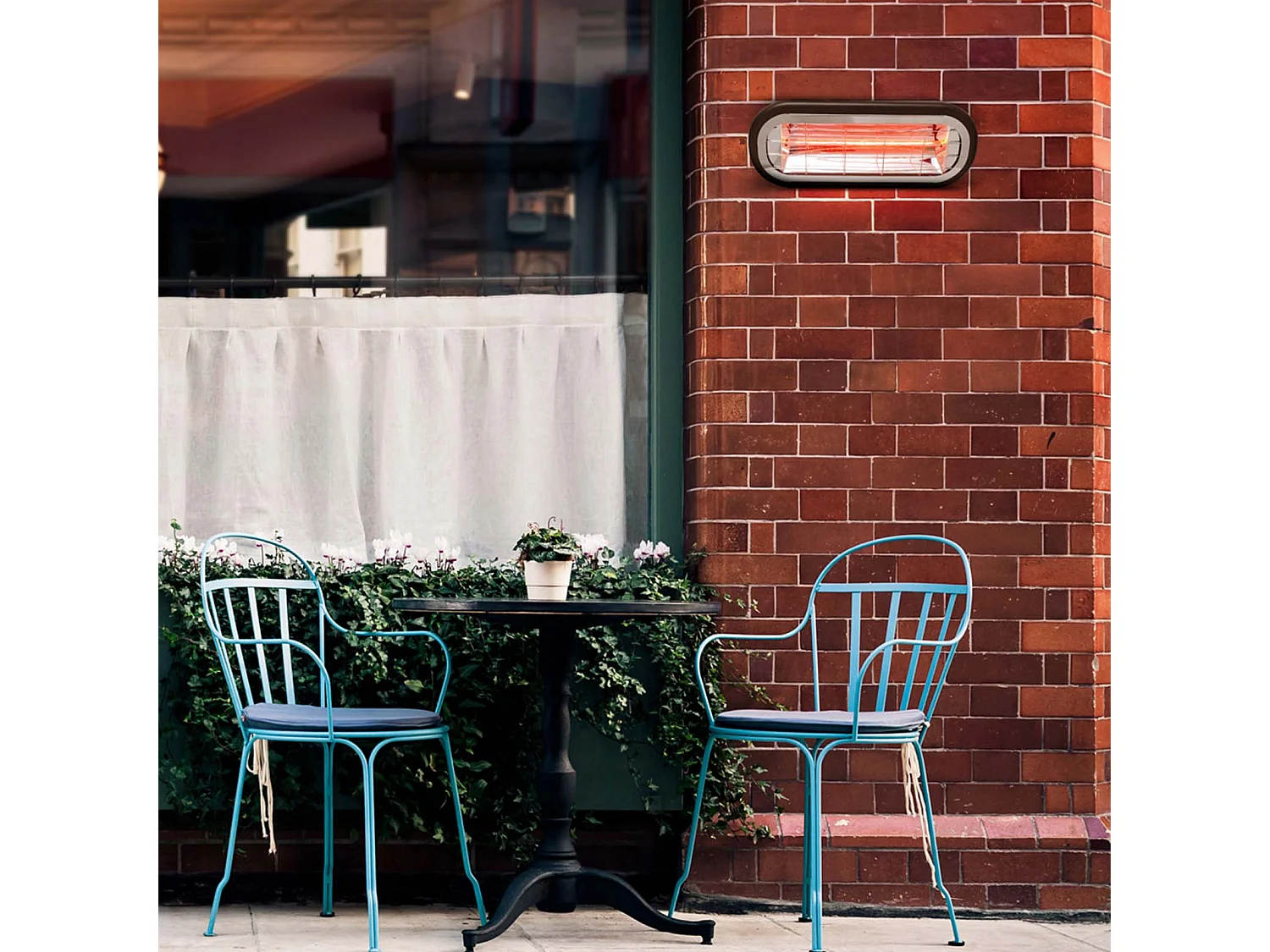 Chauffage Électrique Infrarouge Fibre de Carbone 2000W Int. et Ext. Kekai Top Design 46x19x7,5 cm Suspendu et Mural