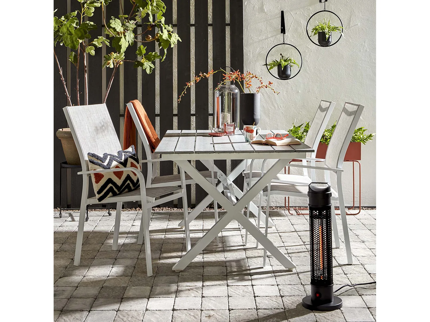 Chauffage Électrique Portable Infrarouge Fibre de Carbone pour Intérieur et Extérieur 1000W Kekai 20x20x61 cm