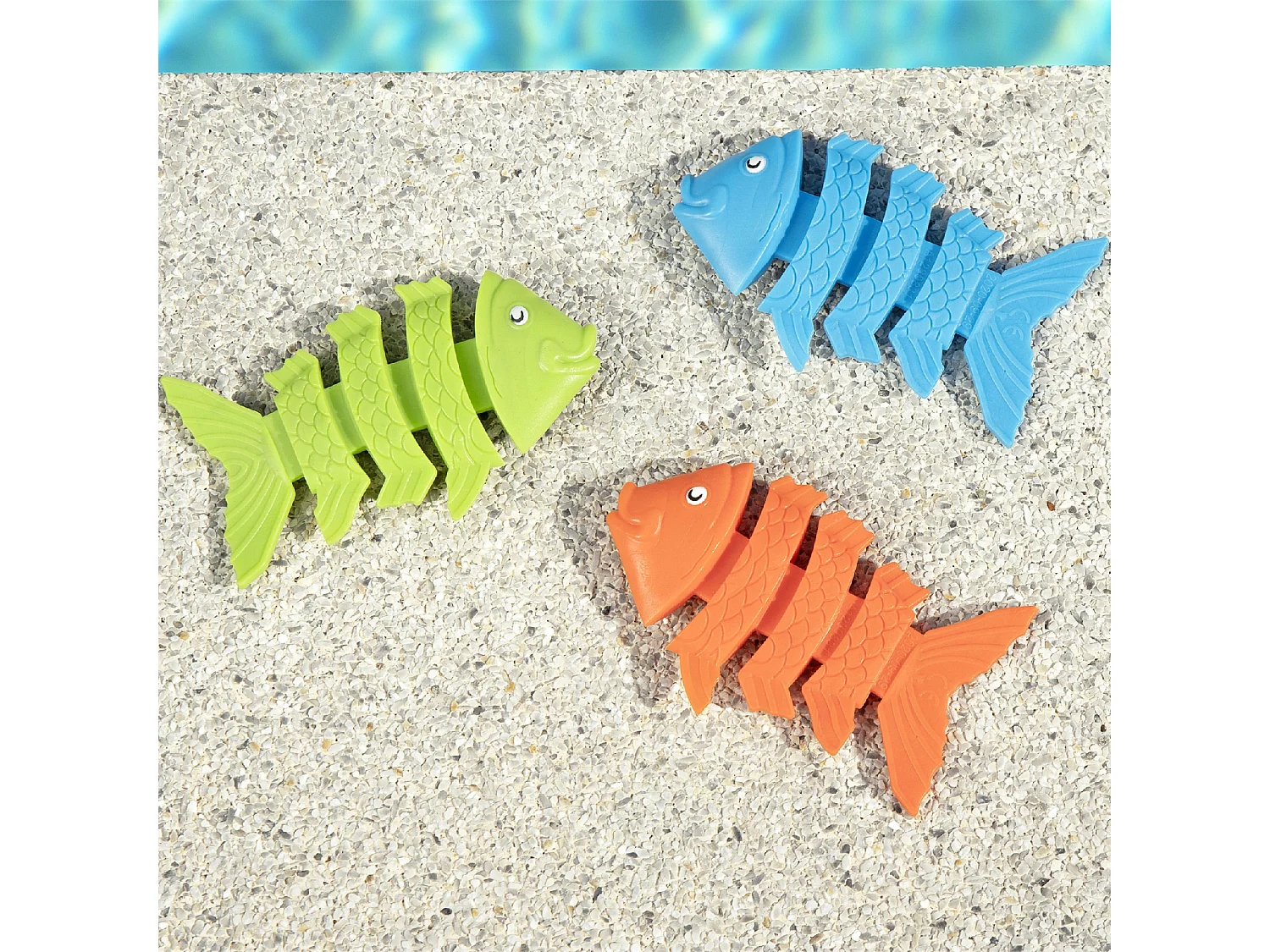 Juego de Piscina Bestway Squiggle Wiggle con Peces de Colores Azul Naranja Verde para Niños a Partir de 3 Años