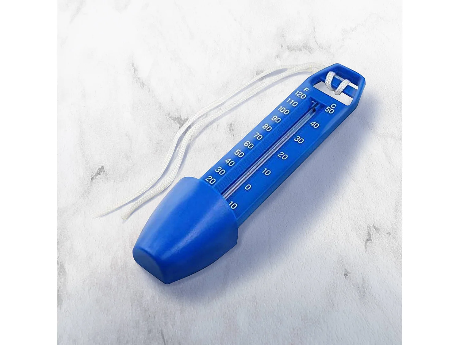 Termometro per Piscina Kokido Blu Grande Galleggiante con Corda Controllo Temperatura in Fahrenheit e Celsius