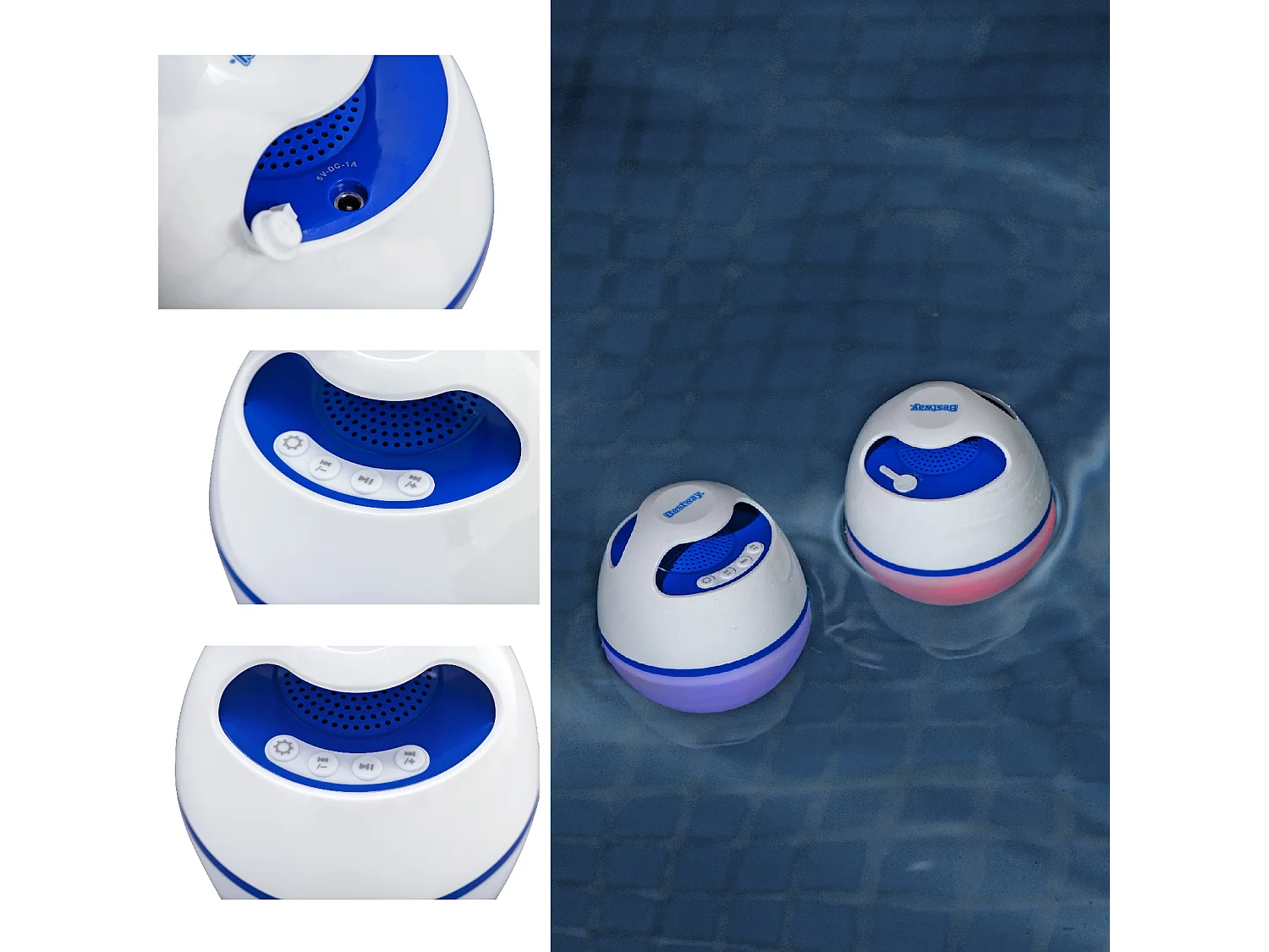 Altavoz Bluetooth LED Flotante Bestway Flowclear MusicWave Resistente al Agua con 6 Horas de Autonomía