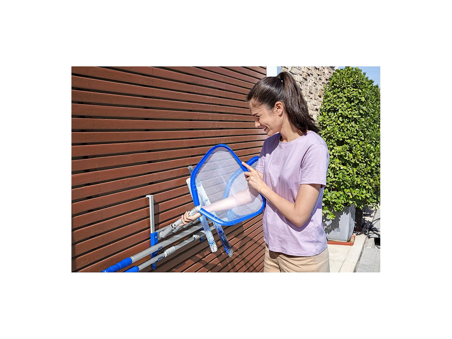 Organizer di Accessori per Piscina Bestway StorePro 57x18,2x42 per 5 Accessori e 2 Aste