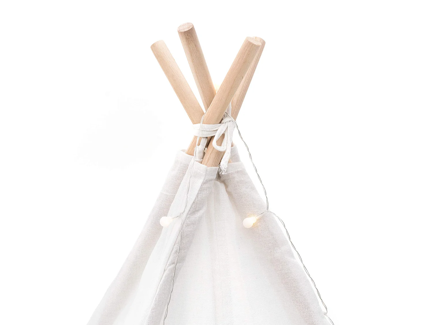 Tipi d'Enfant Montessori Robincool Koda 120x120x150 cm Pliable Usage Intérieur Extérieur en Tissu Blanc Lumières Tapis