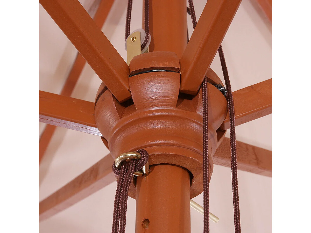 Parasol de jardin Ø bois marron 300 x 300 x 258 cm 04_0003823