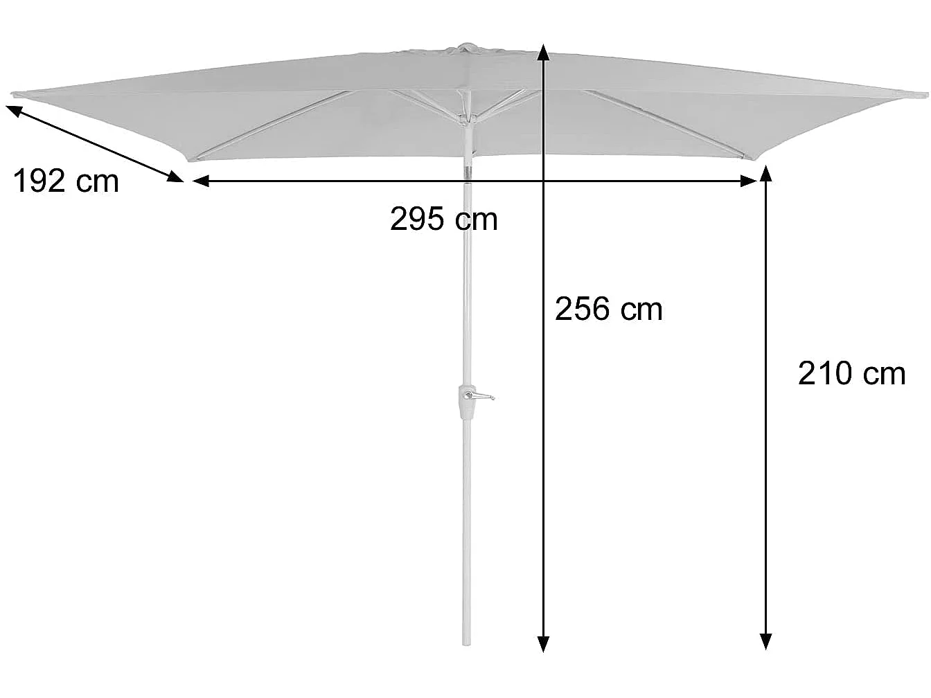 Parasol de jardin 2x3m aluminium 192 x 295 x 256 cm 04_0003894