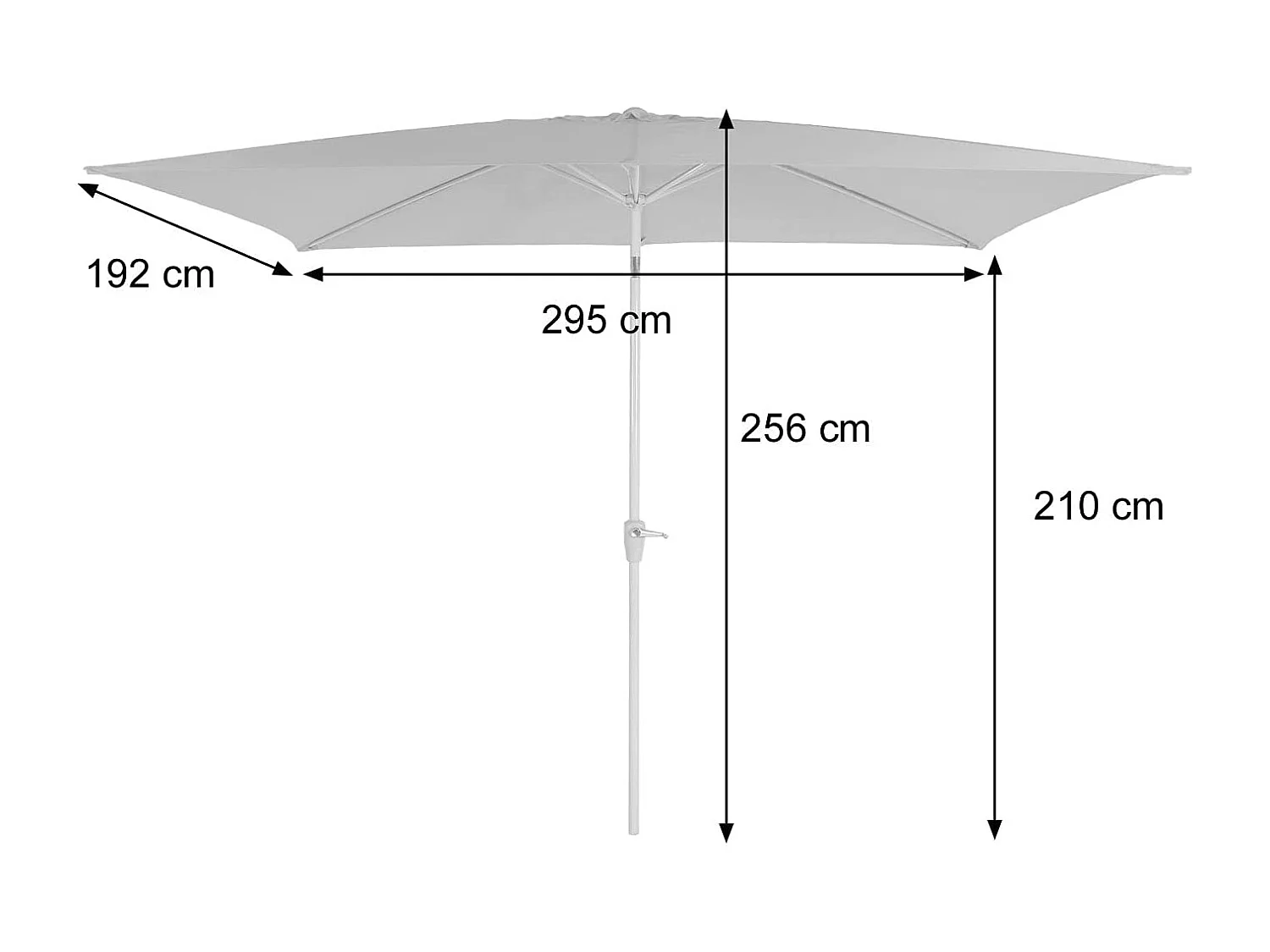 Parasol de jardin 2x3m aluminium 192 x 295 x 256 cm 04_0003894