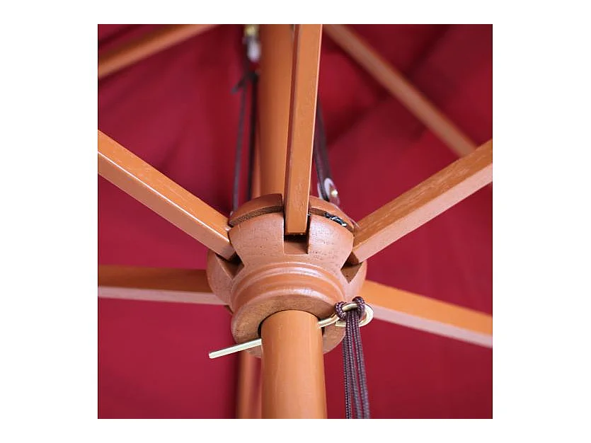 Parasol de jardin Ø bois marron 350 x 350 x 262 cm 04_0003822