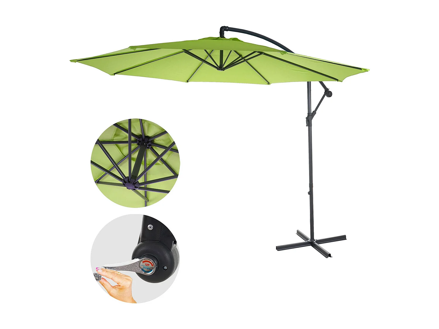Parasol déporté protection solaire 360 x 295 x 255 cm 04_0000950