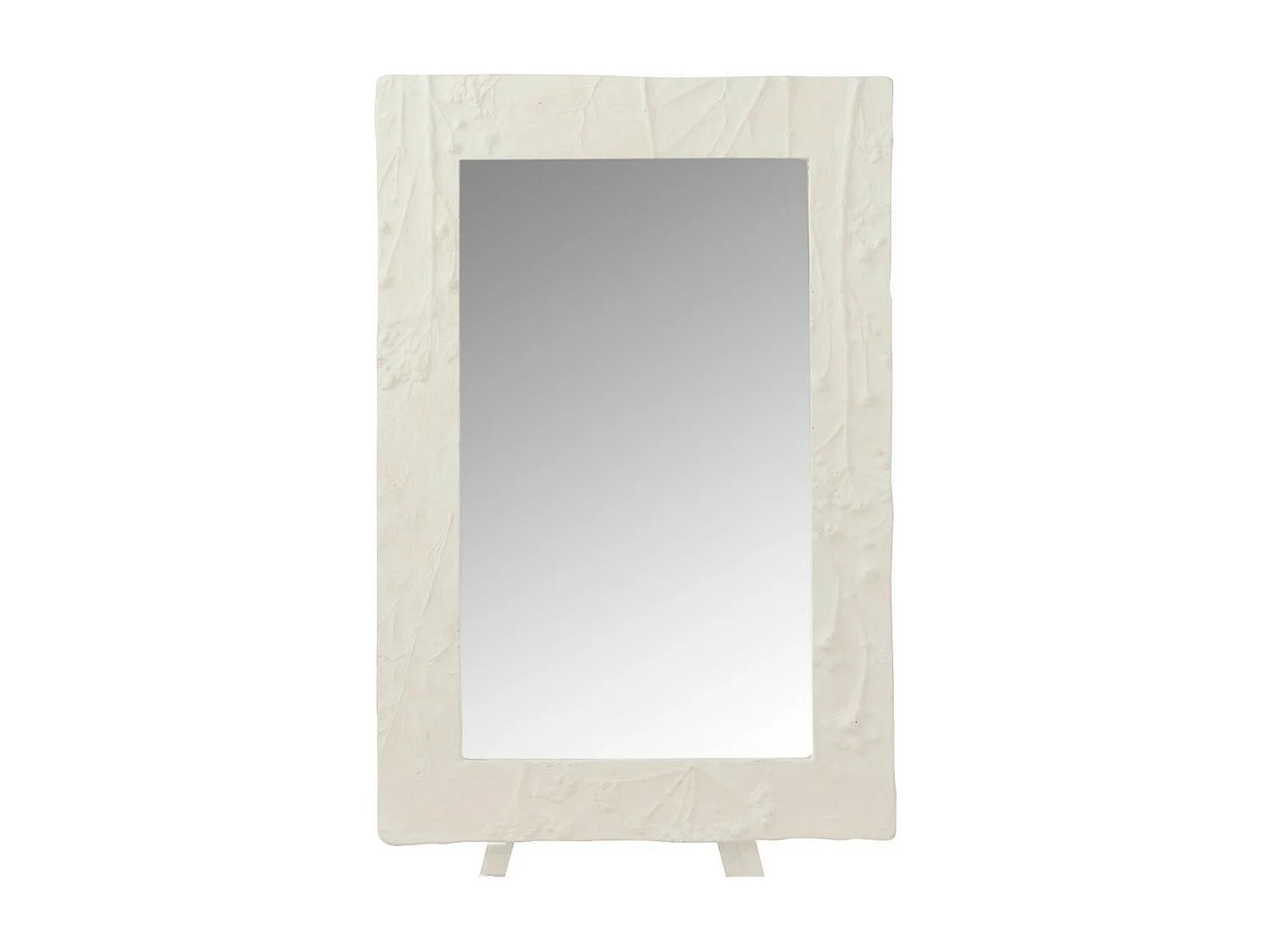 Miroir Mural Design "Relief Fleur" 61cm Blanc