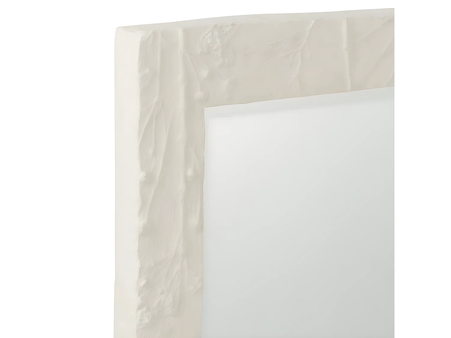 Miroir Mural Design "Relief Fleur" 61cm Blanc
