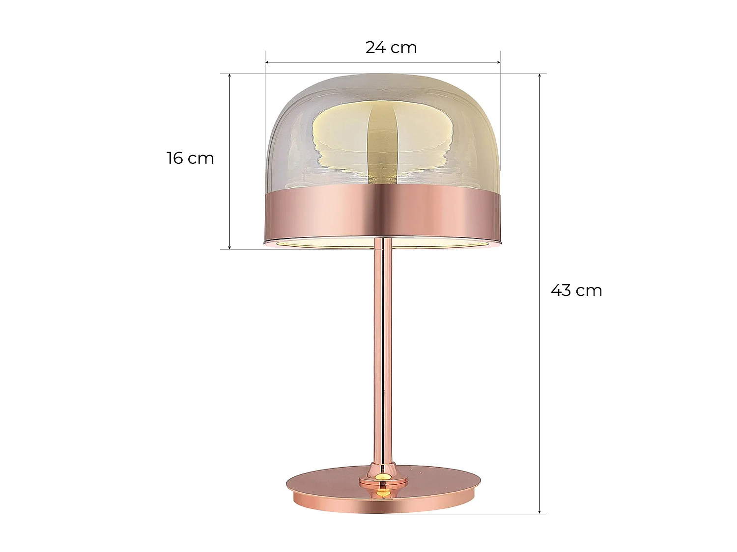 Lampe de Table Raychel Or Rose Ø24x43 cm