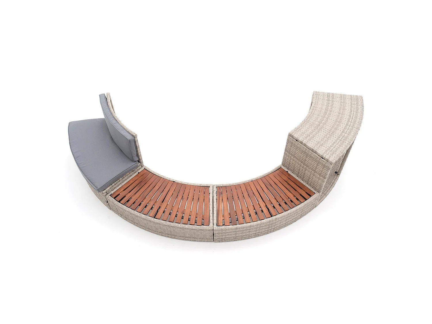 Revêtement Spa Hydromassage K2O Half Surround 180 289x45x56cm Set Semi-Circulaire 4 pièces Marchepieds, Banc et Rangement