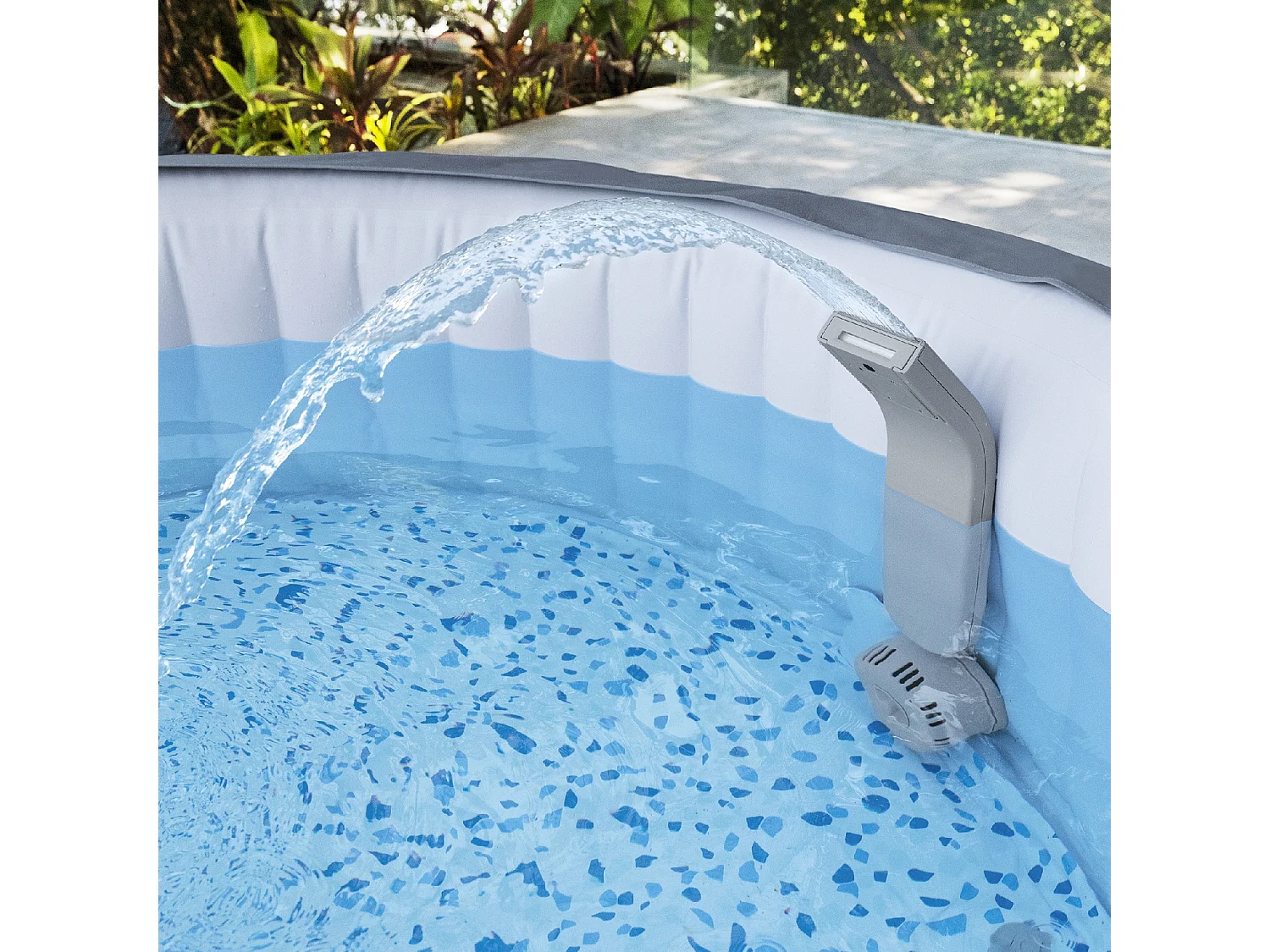 Cascade pour Spa Bestway avec Lumière LED 7 Couleurs Résistant à l'Eau avec Installation Facile par Système Magnétique