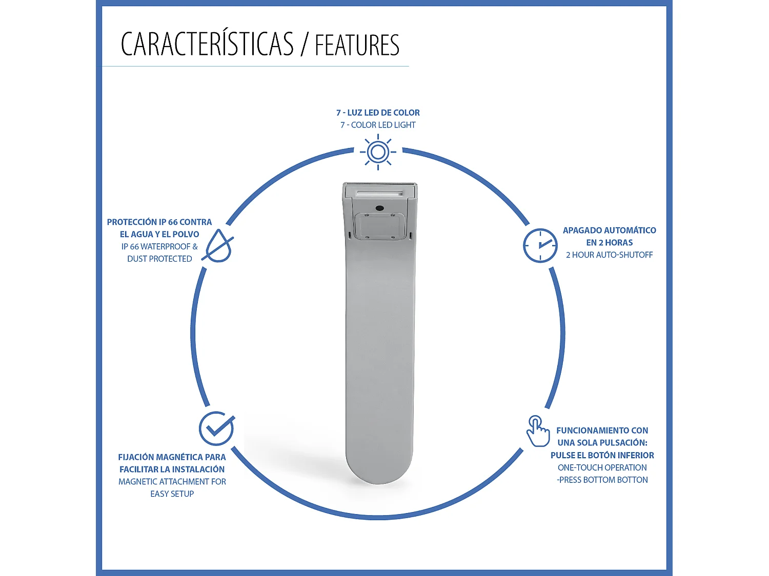 Cascade pour Spa Bestway avec Lumière LED 7 Couleurs Résistant à l'Eau avec Installation Facile par Système Magnétique