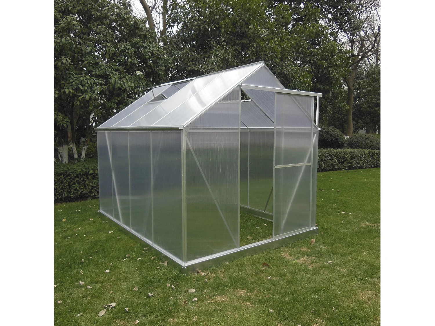 Serre de Jardin en Polycarbonate/Aluminium Gardiun Lunada - 4,82 m² 249x193x190 cm avec Base 4 Modules