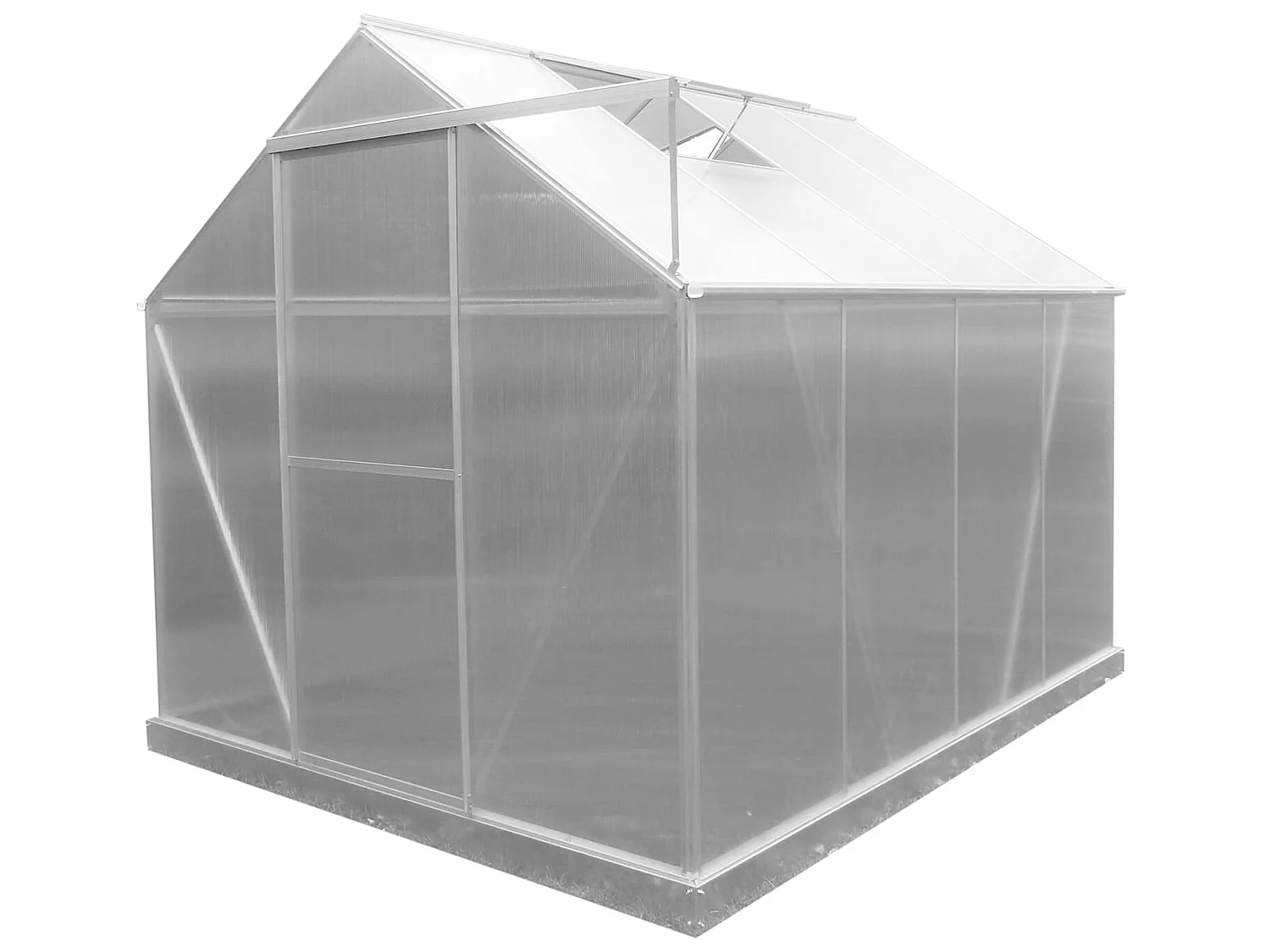 Serre de Jardin en Polycarbonate/Aluminium Gardiun Lunada - 4,82 m² 249x193x190 cm avec Base 4 Modules