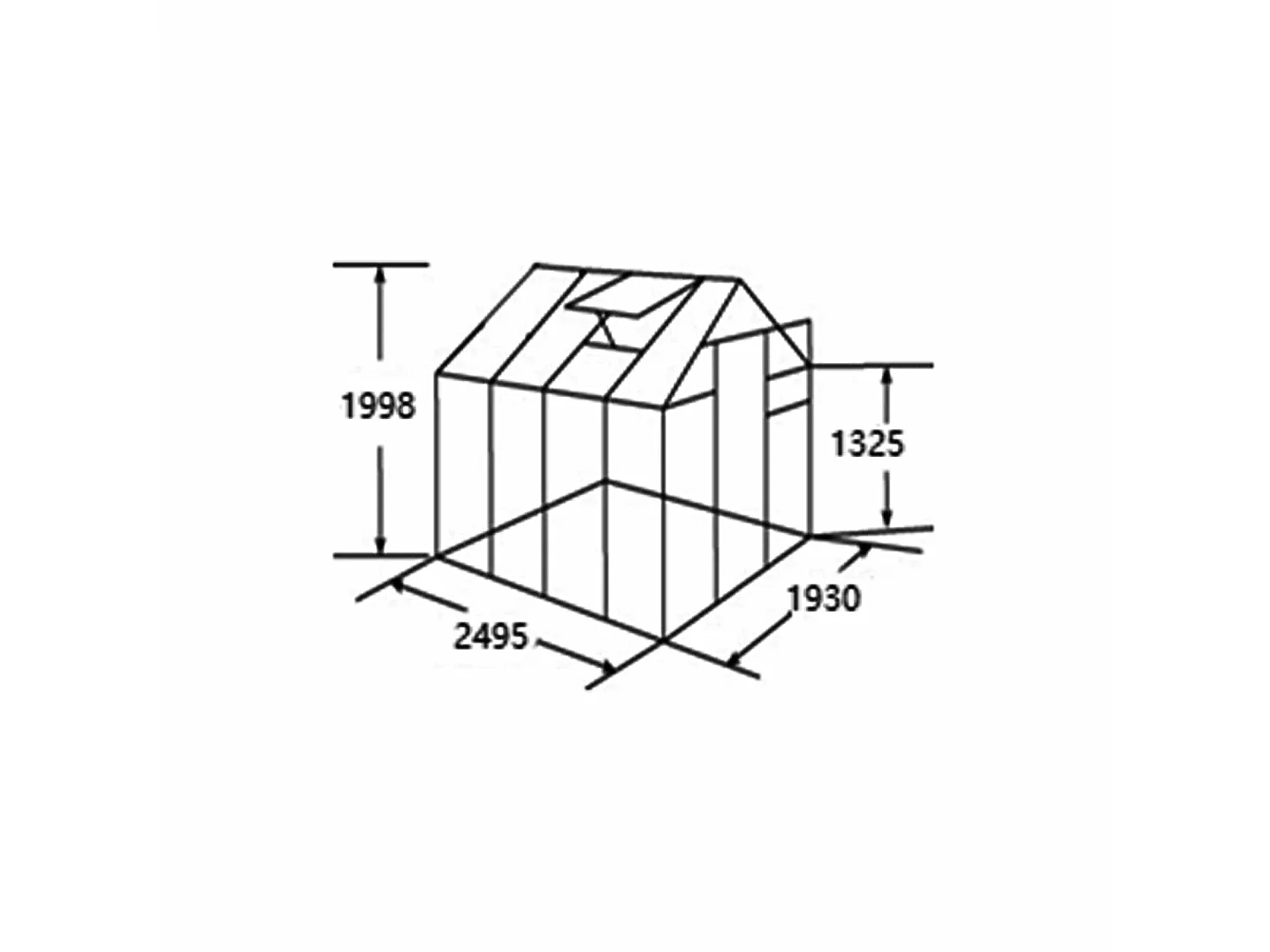 Serre de Jardin en Polycarbonate/Aluminium Gardiun Lunada - 4,82 m² 249x193x190 cm avec Base 4 Modules
