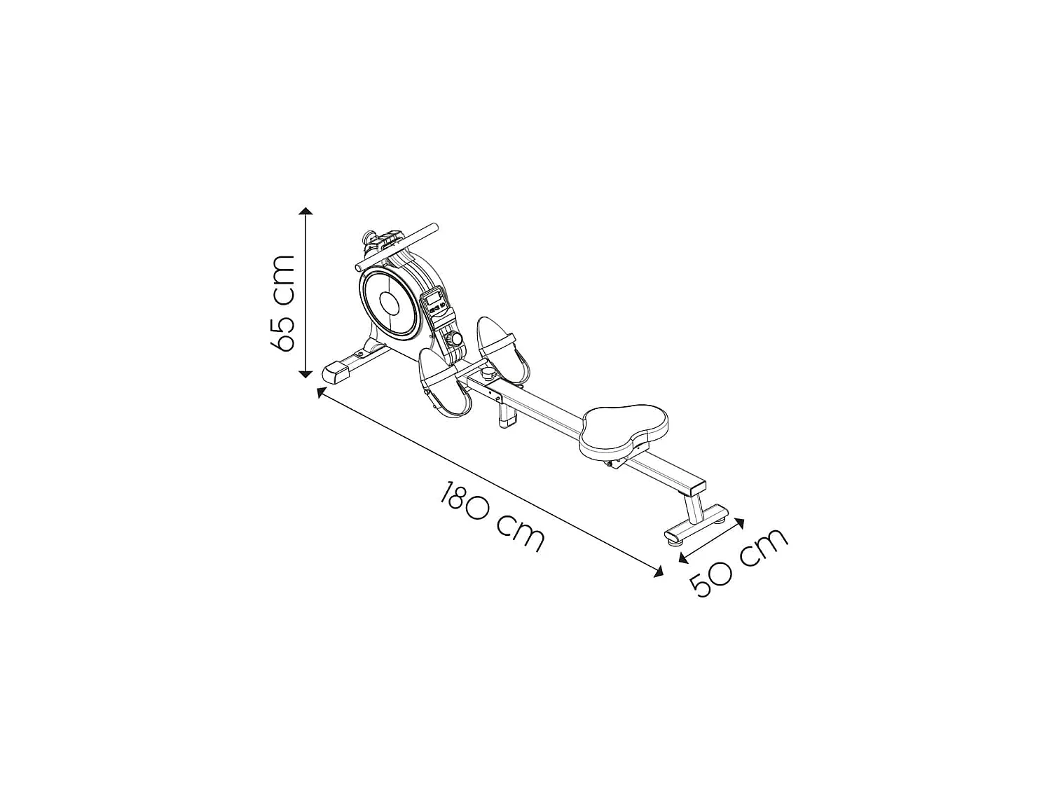Rameur d'Entraînement Pliable Keboo Serie 500 Magnétique Masse d'Inertie de 2,5 kg Moniteur LCD