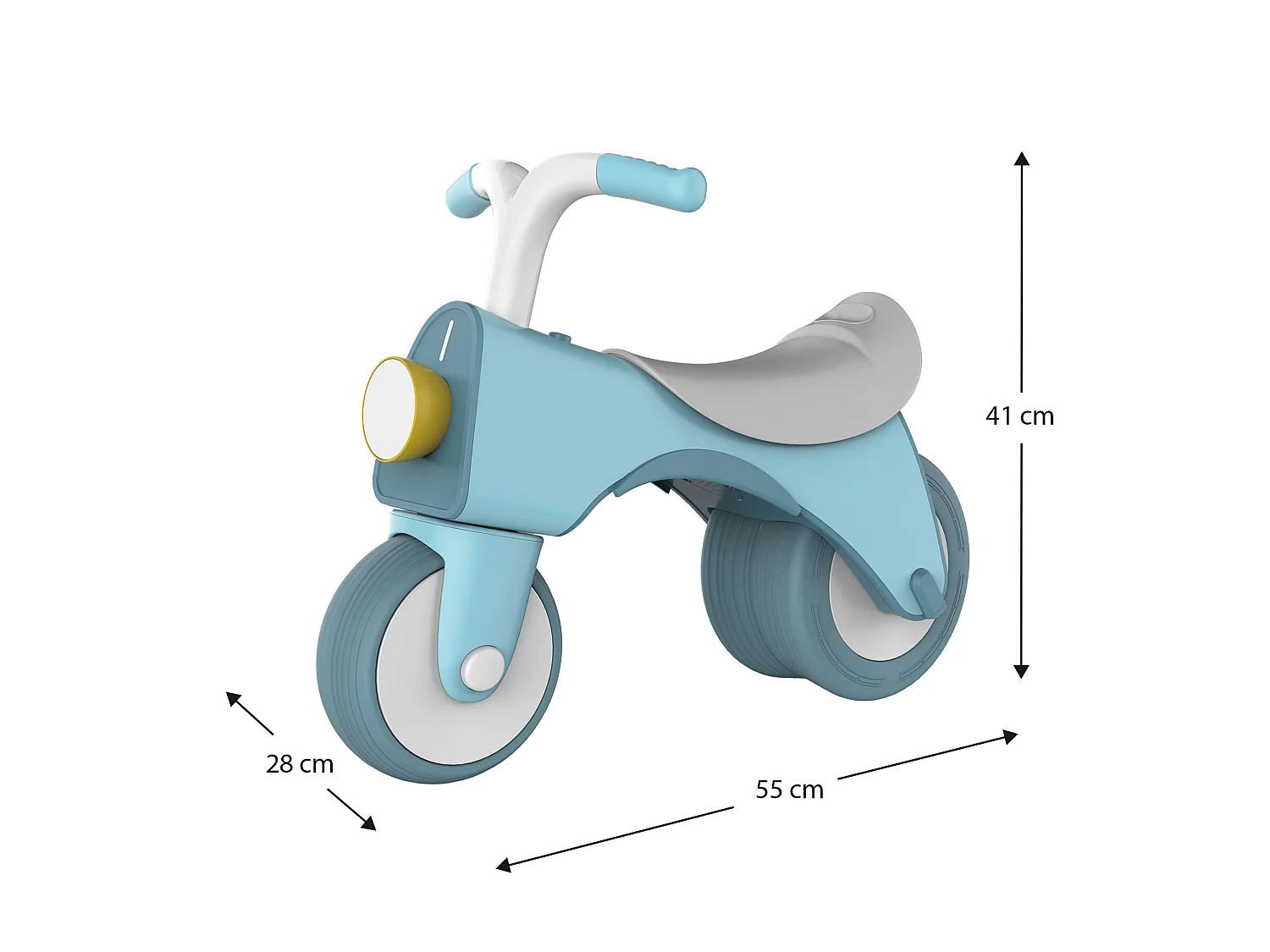Vélo d'Équilibre Sans Pédales pour Enfants Robincool Balance Bike 55x28x41 cm Bleu avec Son et Lumière à partir de 1 An