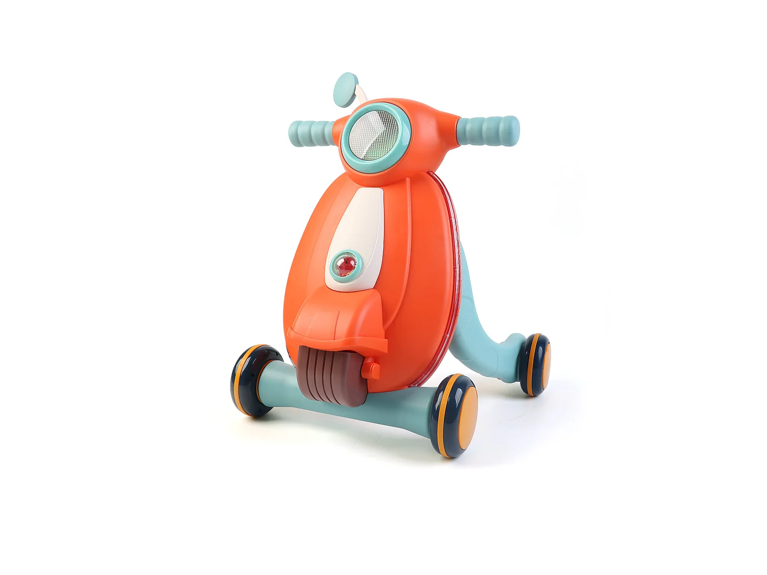 Trotteur pour Bébés Robincool Baby Walker 43x45x52 cm Premiers Pas avec Blocage de Roues Couleur Orange avec Lumière