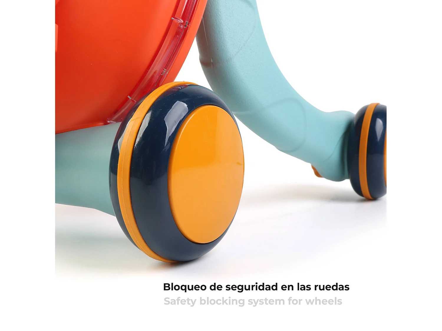 Trotteur pour Bébés Robincool Baby Walker 43x45x52 cm Premiers Pas avec Blocage de Roues Couleur Orange avec Lumière