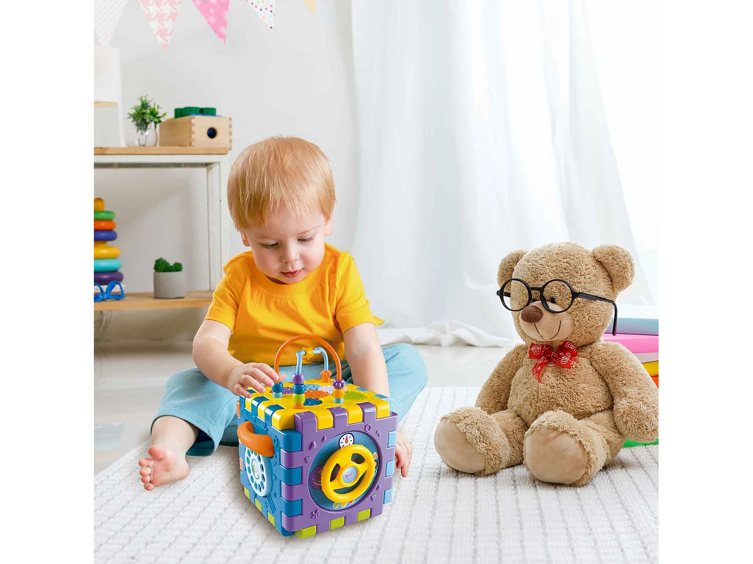 Puzzle et Circuit de Psychomotricité Brut Robincool Activity Cube 17x17x25 cm Multicolore