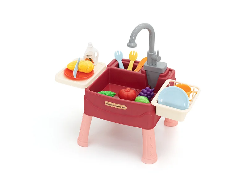 Fregadero Infantil con Circuito de Agua y Llave de Paso Robincool Basin of Wash 45x26x39 cm 23 Accesorios Incluidos