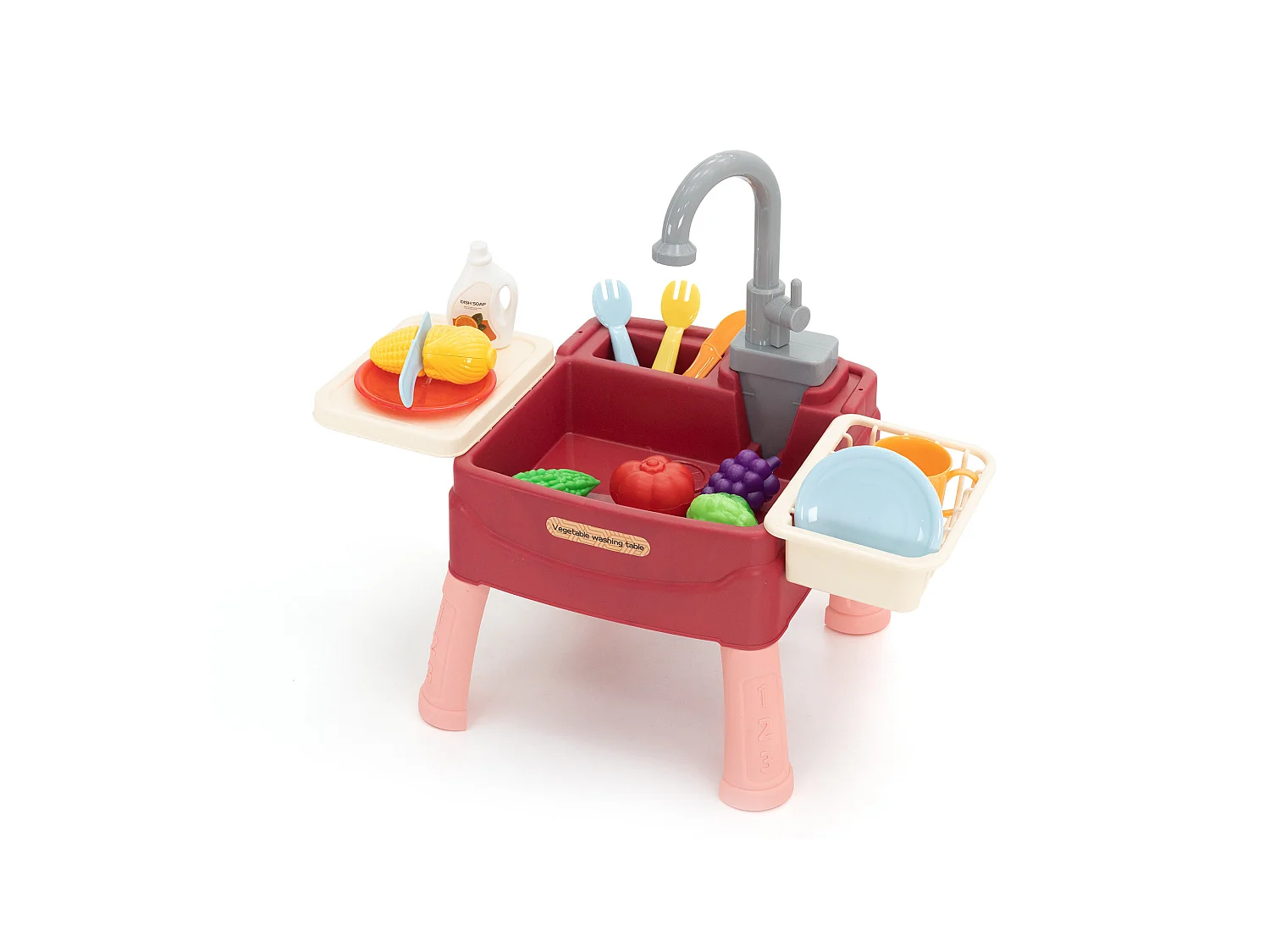 Évier pour Enfants Mini avec Circuit d'Eau et Robinet d'Arrêt Robincool Basin of Wash 45x26x39 cm 23 Accessoires Inclus