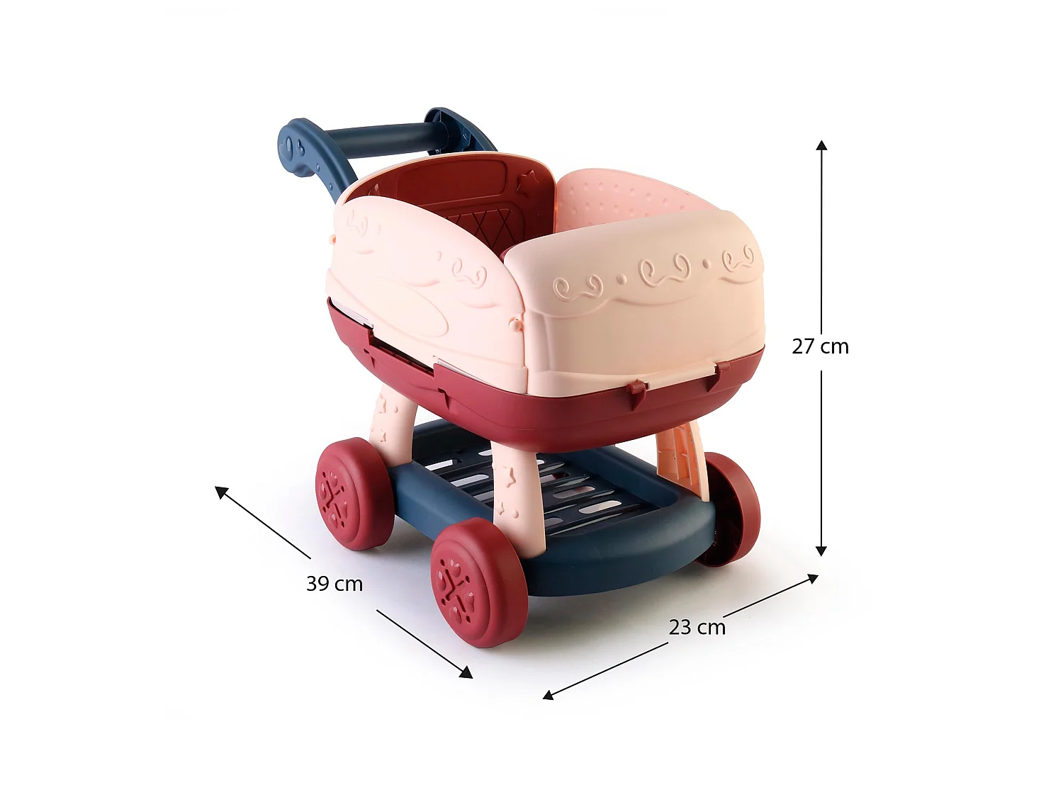 Cuisine pour Enfants 2 en 1 Circuit d'Eau Robincool Kitchen Cart 39x23x27 cm Caddie de Courses, Lumières 14 Accessoires