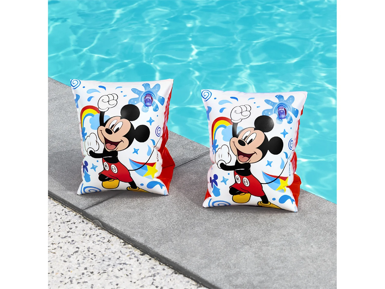 Braccioli Gonfiabili per Bambini da 3 a 6 Anni Bestway 17x12 cm Design Mickey Mouse Doppia Camera D'Aria