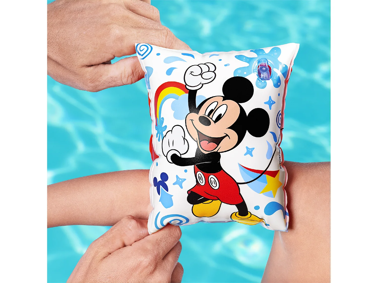 Braccioli Gonfiabili per Bambini da 3 a 6 Anni Bestway 17x12 cm Design Mickey Mouse Doppia Camera D'Aria