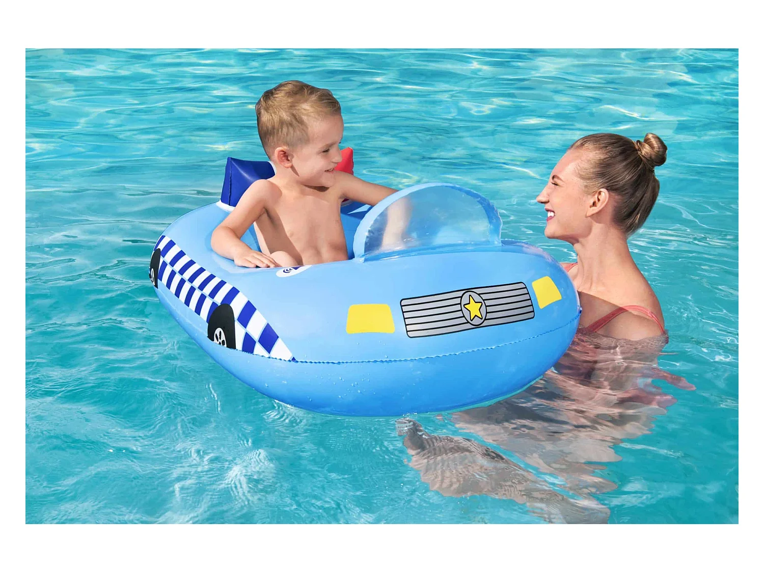 Barca Hinchable Coche de Policía Bestway 88X66X32 cm con Sonido de Sirena Policia Mayores de 3 Años