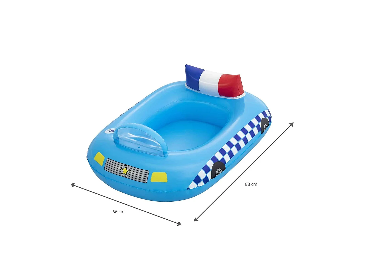 Barca Hinchable Coche de Policía Bestway 88X66X32 cm con Sonido de Sirena Policia Mayores de 3 Años