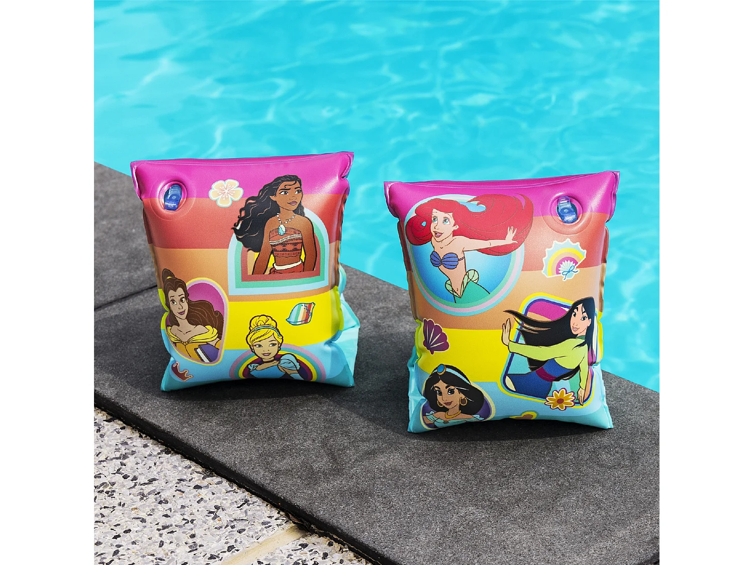 Manguitos Hinchables para Niños de 3 a 6 años Bestway 17x12 cm Diseño de Princesas Disney Doble Cámara de Aire