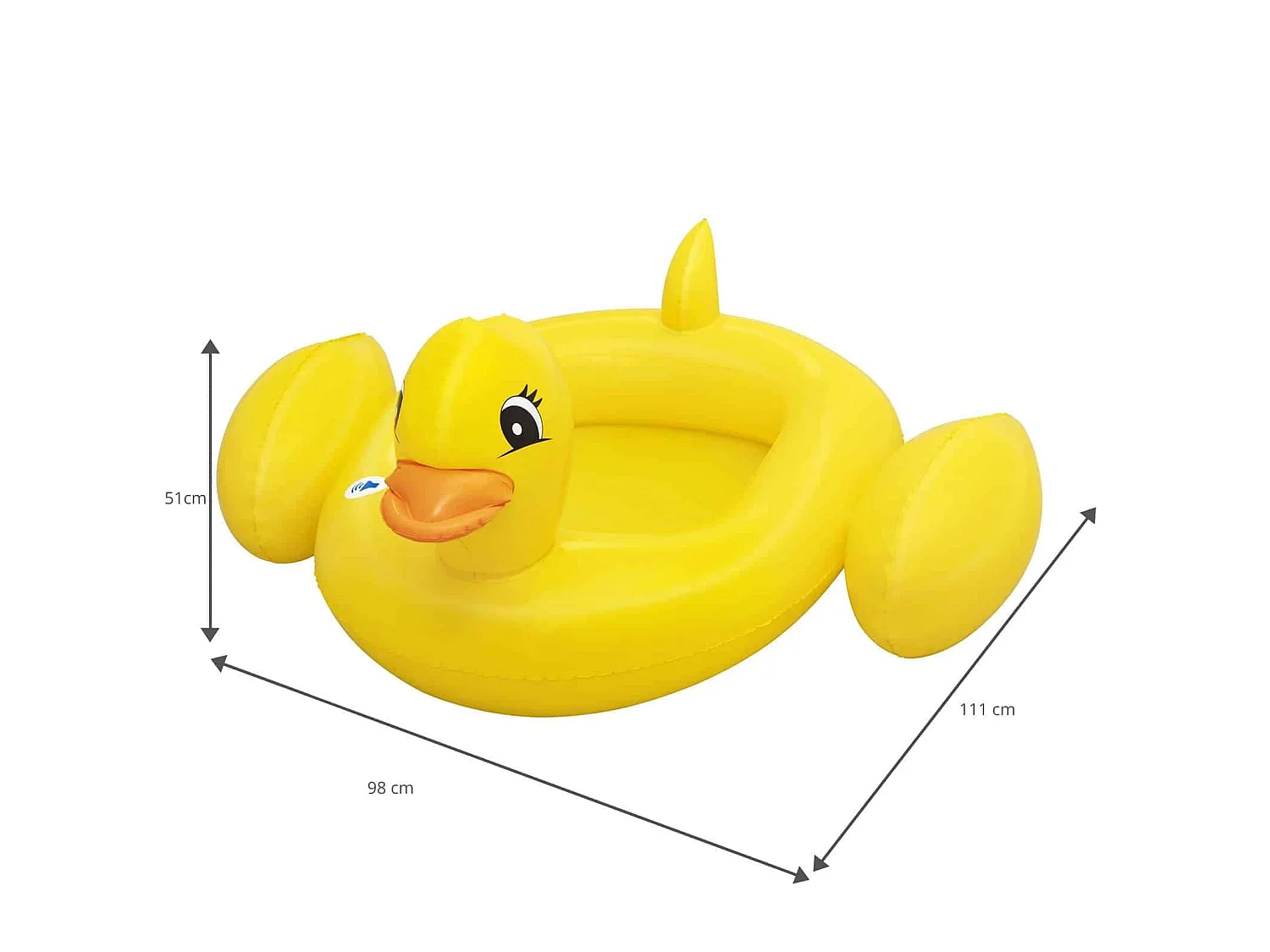 Barca Hinchable Infantil Pato Amarillo Bestway 111x98x51 cm con Sonido Divertido Mayores de 3 Años