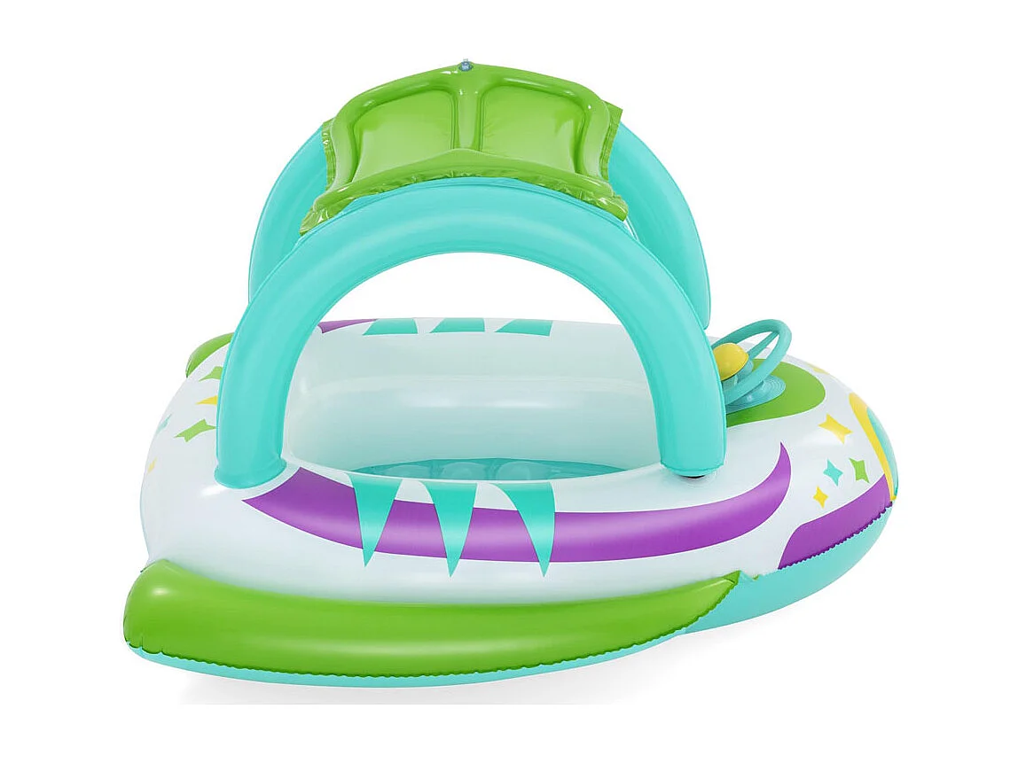 Bateau Gonflable Vaisseau Spatial Bestway 98x95x61 cm Toiture Protecteur Solaire et Volant avec Son à partir de 3 Ans