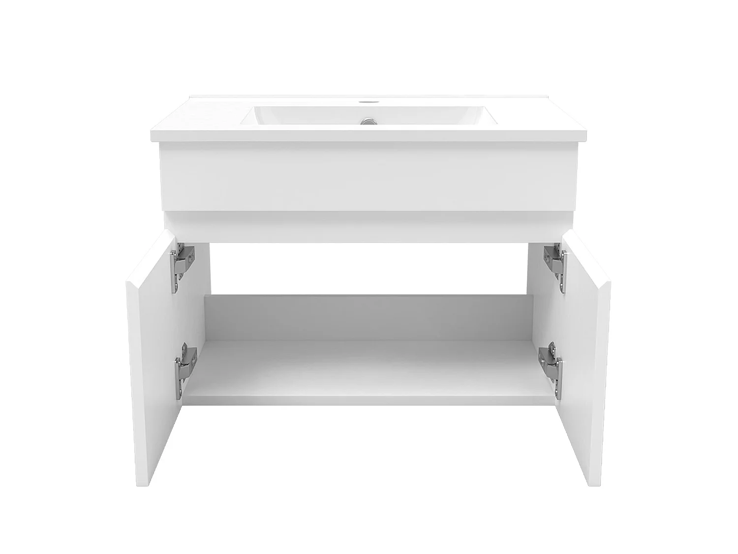 Ensemble muebles Salle De Bain 60cm vasque et colonne et miroir LED Blanc - Aica