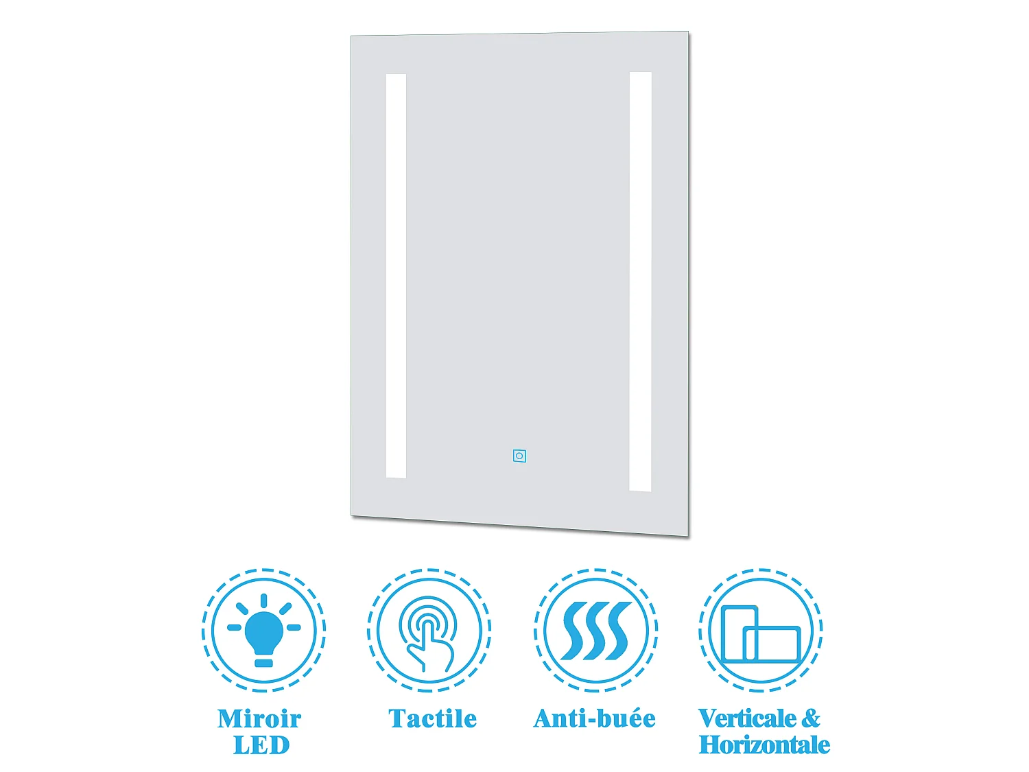 Ensemble muebles Salle De Bain 60cm vasque + colonnex2 + miroir LED Blanc - Aica