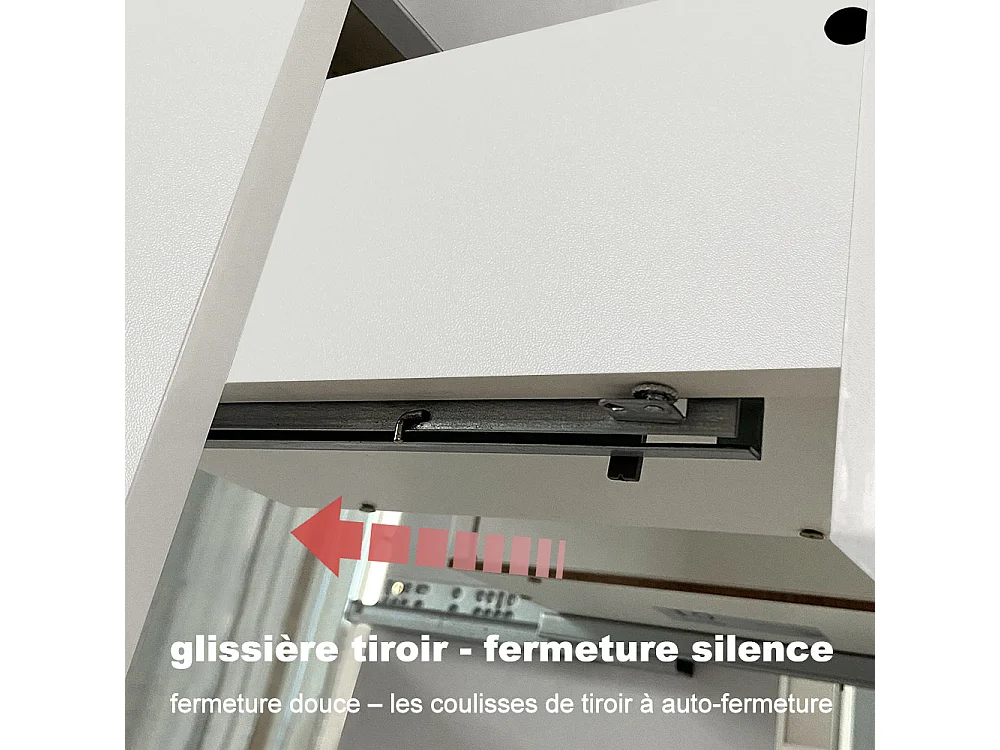 Ensemble muebles Salle De Bain 100cm Blanc meuble avec colonne vasque ceramique - Aica