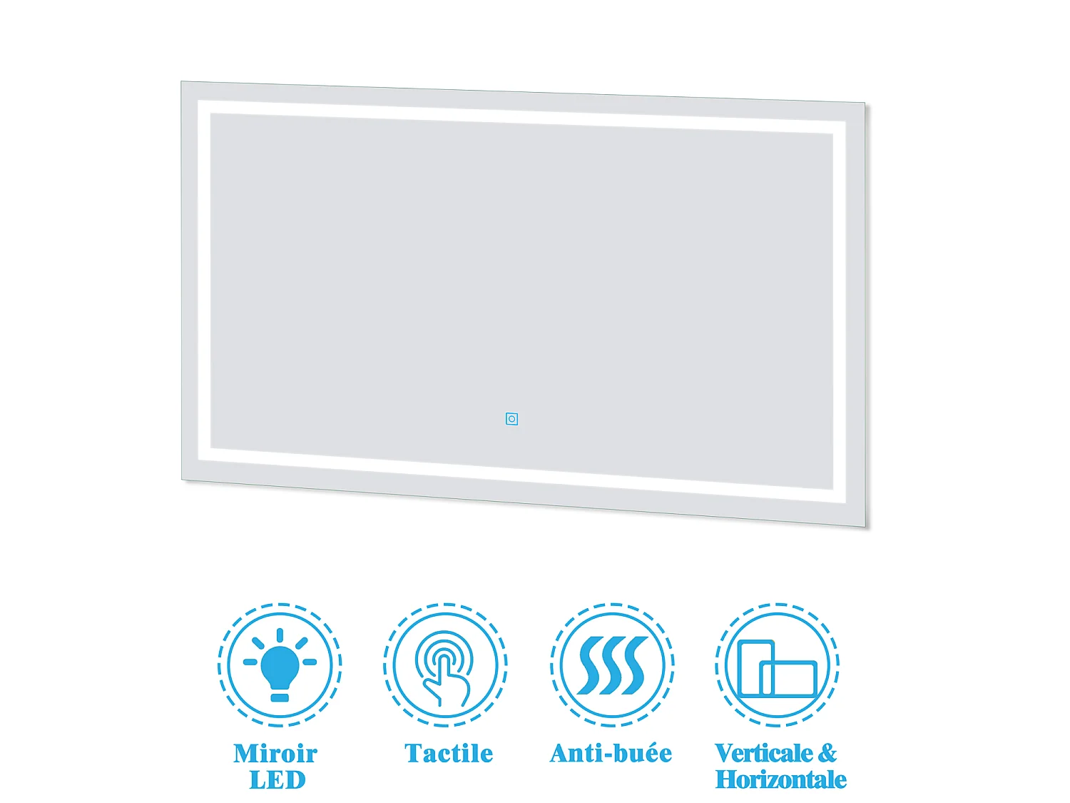 Ensemble muebles Salle De Bain 80cm vasque et colonne et miroir LED Anthracite 4pcs - Aica